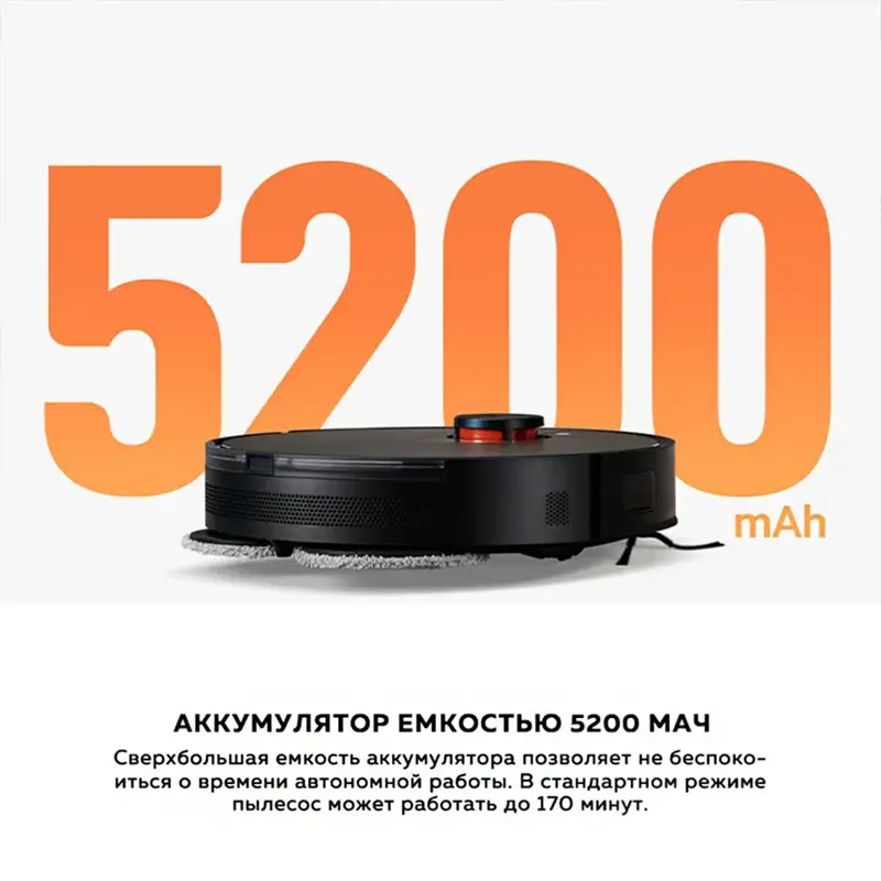 Моющий робот-пылесос Xiaomi Robot Vacuum S20+, черный