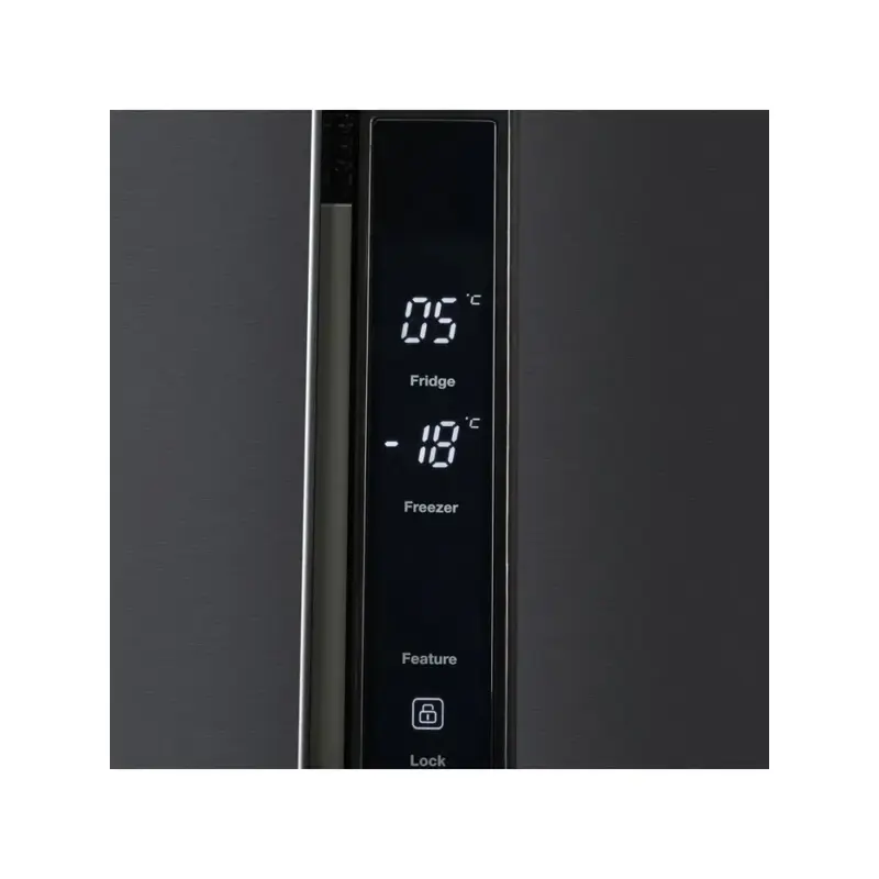 Холодильник Двухкамерный, Двухдверный Side by Side HYUNDAI , NoFrost, Объем 480 л, Класс A+, управление Сенсорное с Дисплеем, Тихий - 42 дБ, LED освещение Нерж сталь