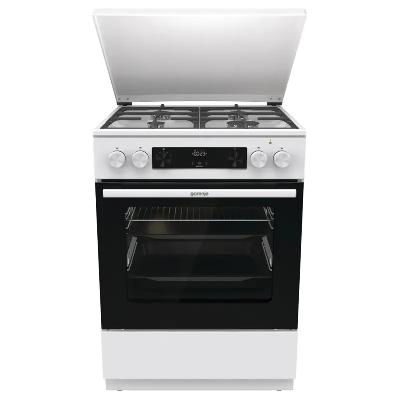 Комбинированная плита Gorenje GKS6C71WF. 60 см, класс A, духовка 71 л., очистка паром AquaClean, белая